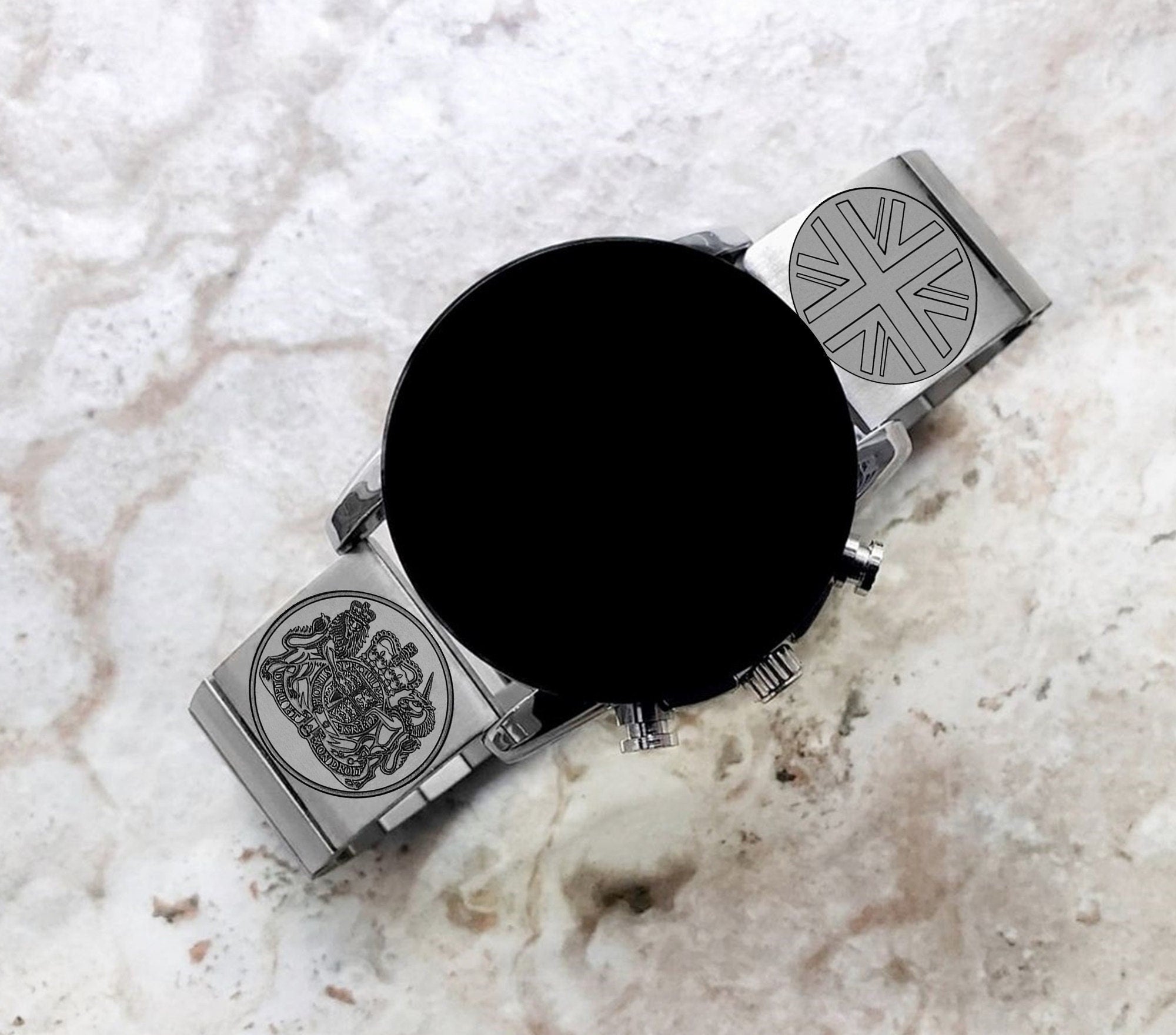 Garmin Watch Band Great Britain UK Symbols for Forerunner 745 265 255 Venu 3 2 Vivoactive 4 Darth Vader First Avenger Engraved St Steel UKS